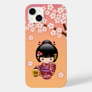 Boneca Sakura Kokeshi - Garota Geisha em Pêssego
