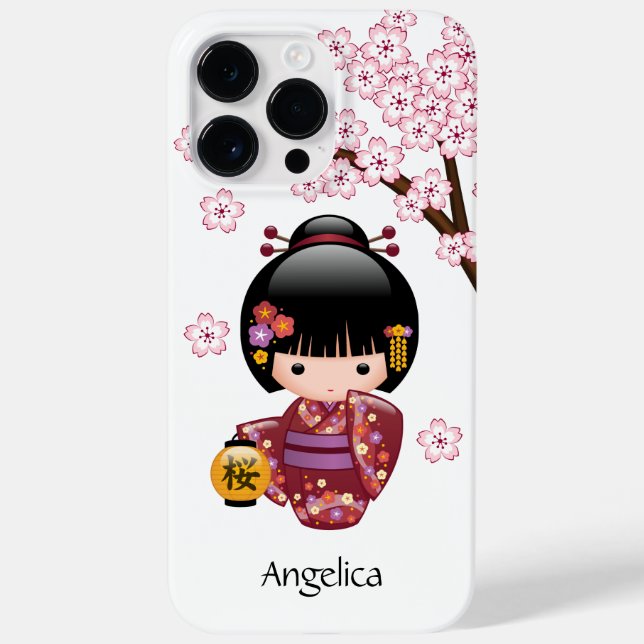 Boneca Sakura Kokeshi - Garota Geisha Japonesa Bon (Verso)