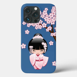 Boneca White Kimono Kokeshi - Garota Gisha Bonita