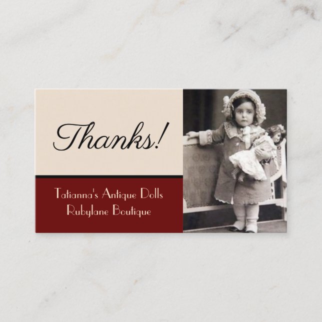 Bonecas Antigas Cartões de visitas Rubylane Ebay E (Frente)