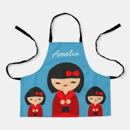 Bonecas japonesas Cute Red Kokeshi