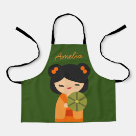Bonecas japonesas de laranja-branca Kokeshi