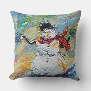 Boneco de Neve 50 cm x 50 cm Almofada de Natal Bon