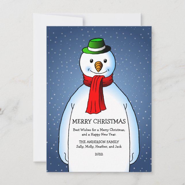 Boneco de Neve Alegre e Feliz (Frente)