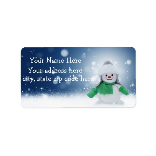 Boneco de neve bonito etiquetas de endereço etiqueta de endereço