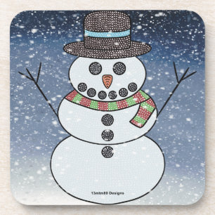 Boneco de Neve c/ Fundo - Porta-copos de Plástico