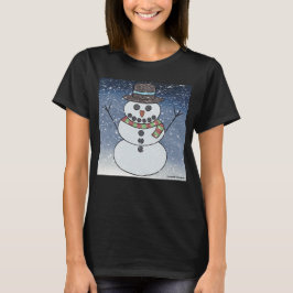 Boneco de Neve c/ Fundo (vívido) - Camiseta Básica