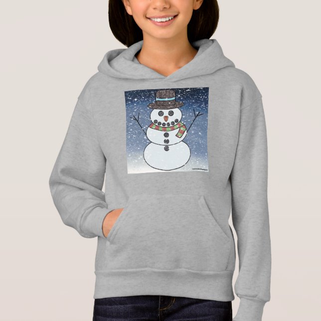 Boneco de Neve c/ Fundo (vívido) - Capuz de Menina (Frente)