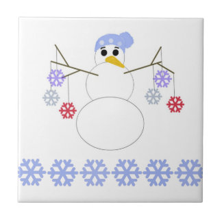 Boneco de Neve com Flocos de Neve