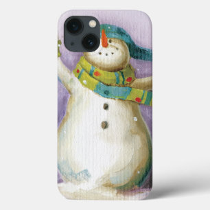 Boneco de neve com mitenes do inverno