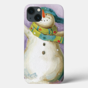 Boneco de neve com mitenes do inverno