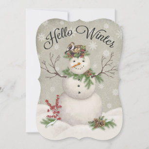 boneco de neve de jardim de inverno moderno vintag