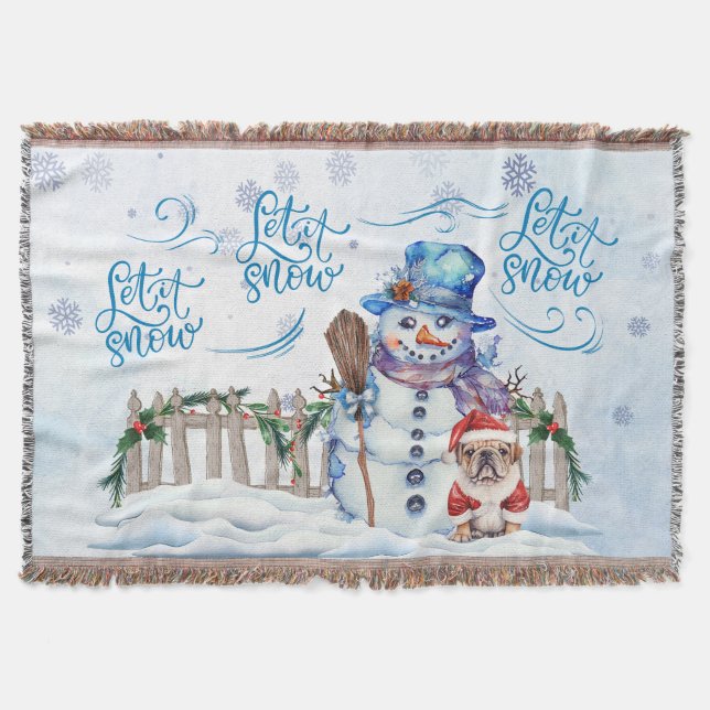 Boneco de Neve | Deixe a Neve Cair Cobertor (Frente)
