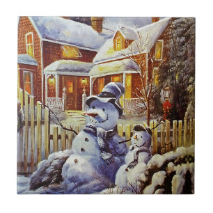 Boneco de neve do pai & do filho