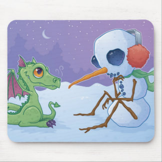 Boneco de neve e dragão Mousepad