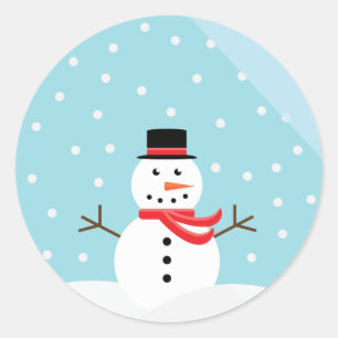 Boneco de neve em etiquetas de um globo da neve