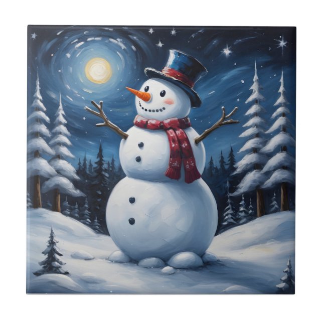 Boneco de neve feliz no natal (Frente)