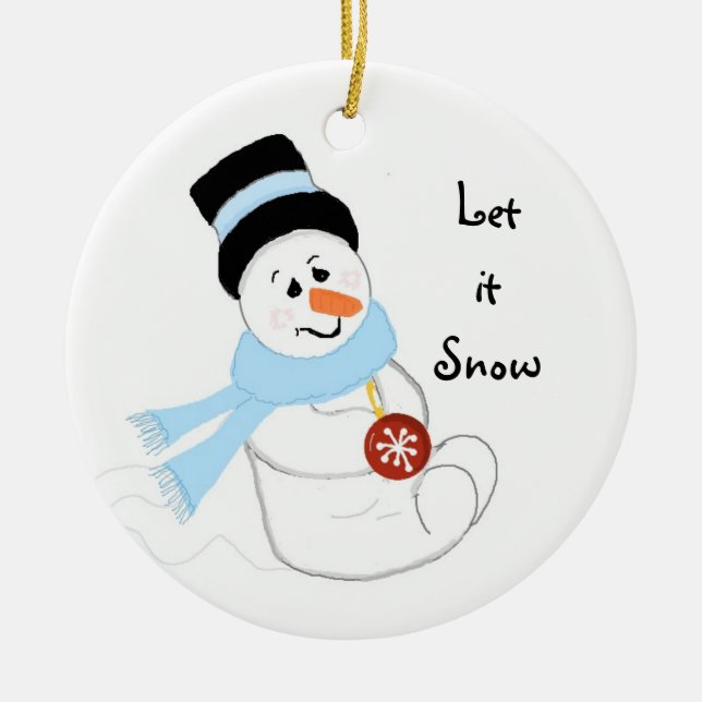 Boneco de Neve Fofo com Enfeite (Frente)