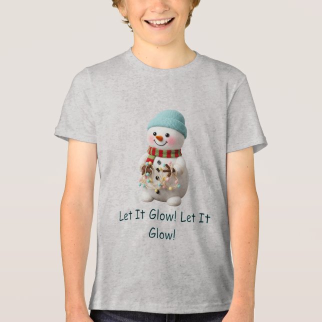 Boneco de Neve Fofo Com Luzes de Natal (Frente)
