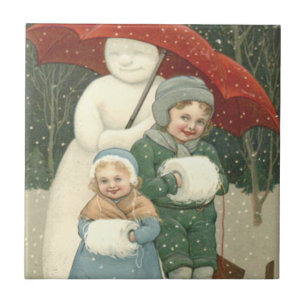 Boneco de Neve Guarda-chuva Crianças Neve Inverno