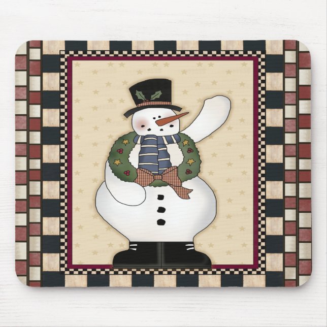 Boneco de neve Mousepad do Natal (Frente)
