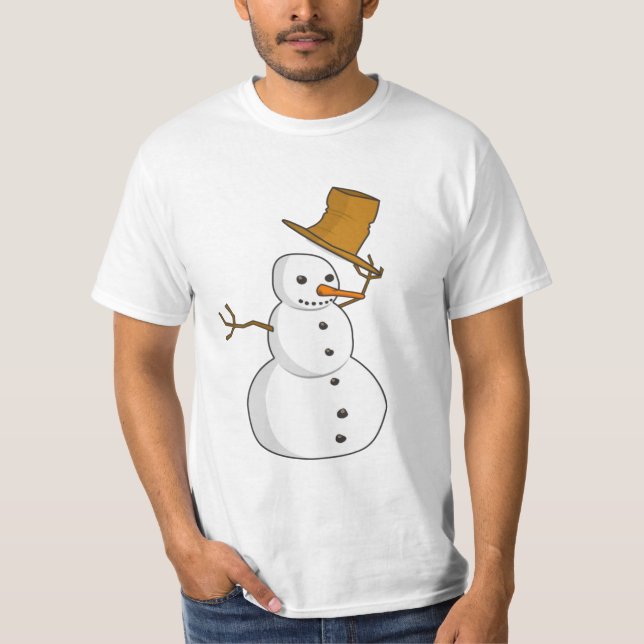 Boneco de neve que derruba a camisa do chapéu (Frente)