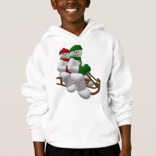 Bonecos de neve Sledding do vintage