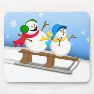 Bonecos de neve Sledding Mousepad