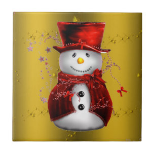 Bonecos de neve vermelhos no ouro
