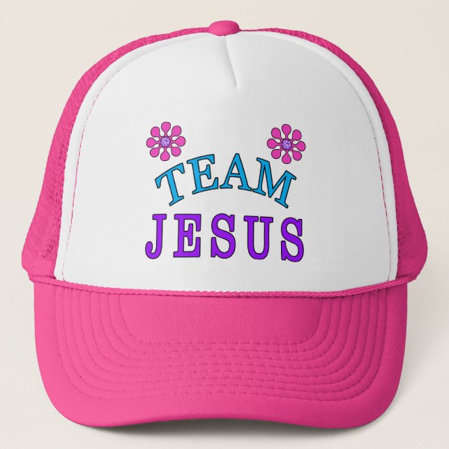 Bonés Cristãos da Equipe Jesus com Abas Planas (Frente)