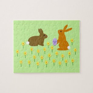 Bonés de Páscoa e Quebra-cabeça de Daffodils