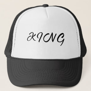 Bonés Personalizados Rei Texto Branco e Preto