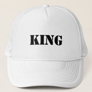 Bonés Personalizados Rei Texto Branco para Caminho