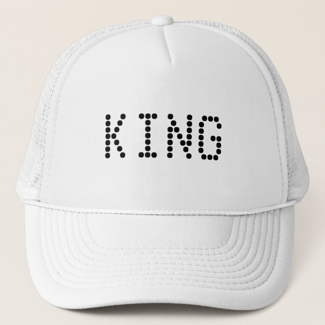Bonés Personalizados Rei Texto Branco para Caminho (Frente)