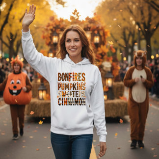 Bonfire Pumpkins Sweater Cinnamon Pullover Hoodi