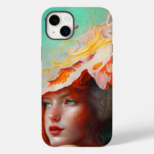 Bonita Abstrato de Arte Vermelha Ginger Girl