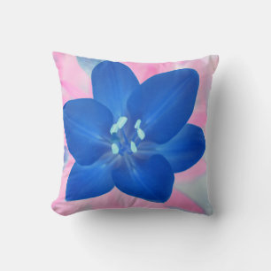 Bonita almofada de Travesseiro de Flor Azul-Lily N