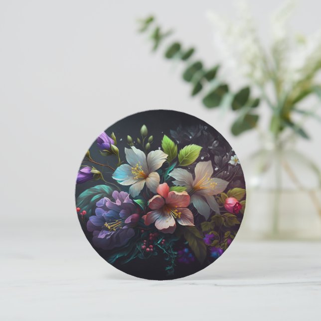 Bonita Arte Floral Mandala Inserir Cartão de Nota (Em pé/Frente)