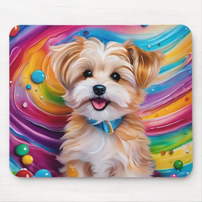 Bonita, Brilhante Colorida, Yorkie Mousepad (Frente)