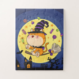 Bonita Bruxa de Halloween Quebra-cabeça