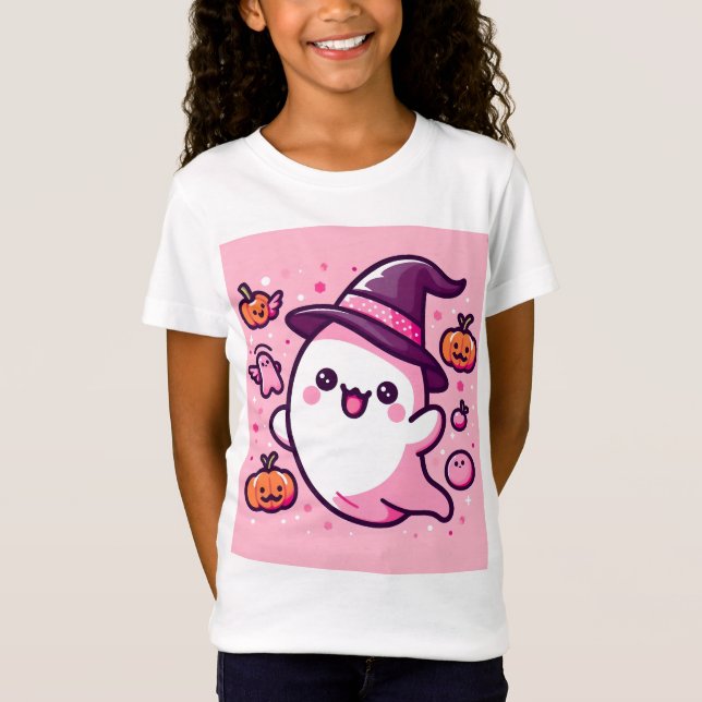 👻 🎀 Bonita Camiseta Pinkoween para Meninas! 🎀 � (Frente)