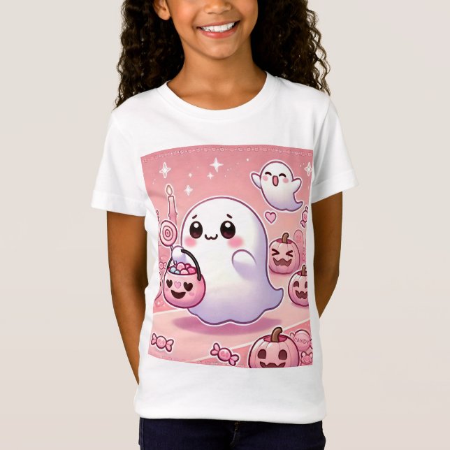 👻 🎀 Bonita Camiseta Pinkoween para Meninas! 🎀 � (Frente)