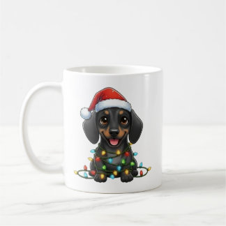 Bonita caneca preta de Natal