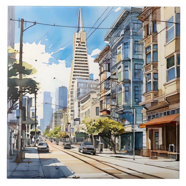 Bonita caneta e esboço de tinta em São Francisco (Frente)