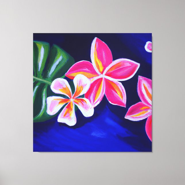 Bonita canvas de pintura floral tropical pri (Frente)