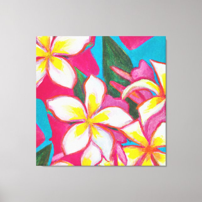 Bonita canvas de pintura floral tropical pri (Frente)