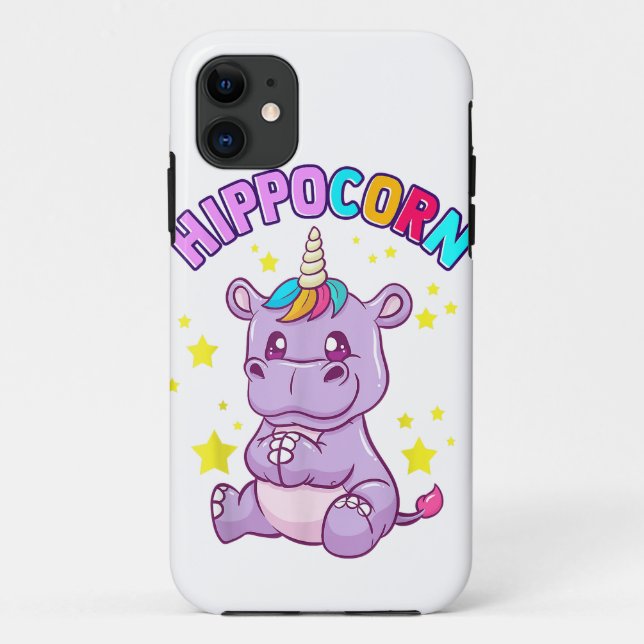 Bonita Capa de telefone de Cartoon Hippo Engraçado (Verso)