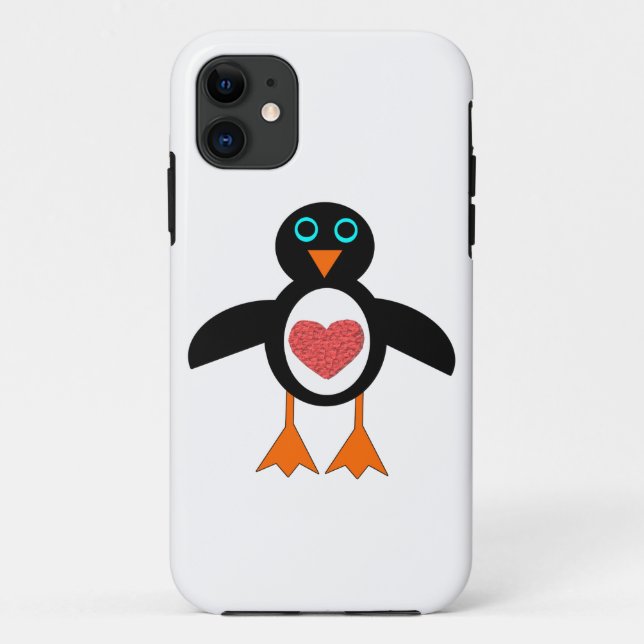 Bonita capas de iphone de Pinguim Coração de Amor (Verso)