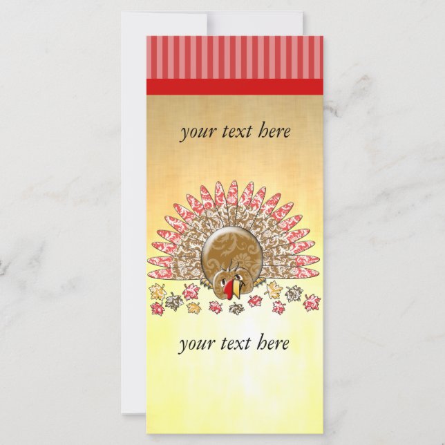 Bonita Cartoon Ação de Graças Turquia (Frente)