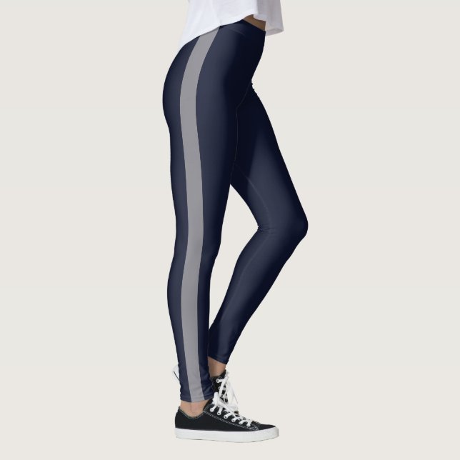 Bonita Cinza Azul Escuro Leggings (Direita)
